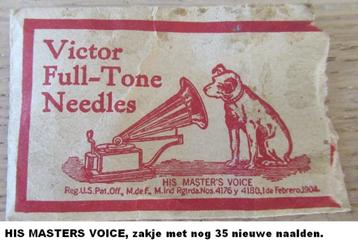 HIS MASTERS VOICE, 2 zakjes met ieder nog 36 nieuwe naalden  beschikbaar voor biedingen