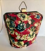 Vintage Theemuts theebeurs met clip knip met Bloemenprint, Ophalen of Verzenden, Gebruikt