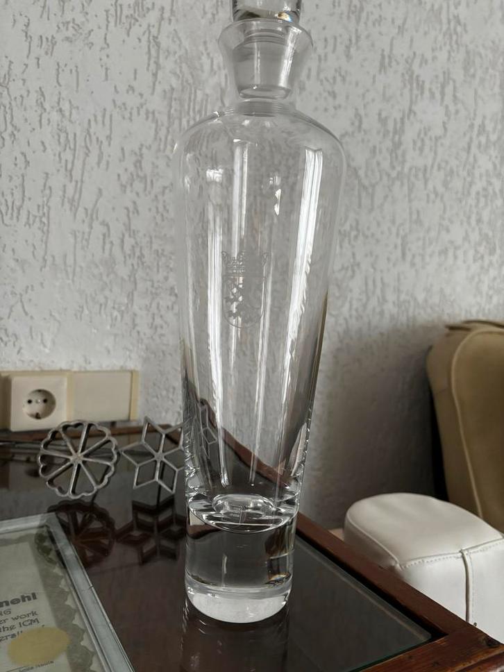 Kristallen karaf Schiedam logo, Huis en Inrichting, Keuken | Servies, Nieuw, Glas of Glazen, Overige stijlen, Glas, Ophalen of Verzenden