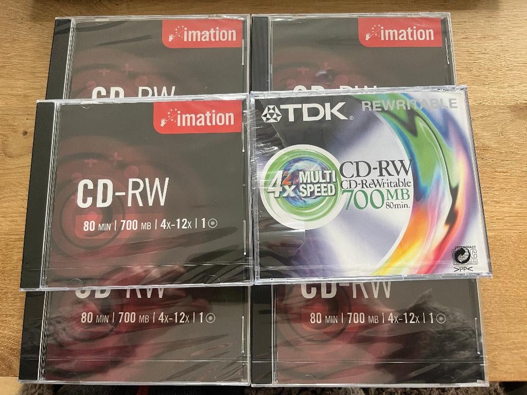 6 Nieuwe ongeopende imation CD-RW 700MB, Herschrijfbaar, Nieuw, Ophalen of Verzenden, Dvd