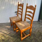 Gratis: 6 Klassieke Eetkamerstoelen - Riet is versleten., Huis en Inrichting, Stoelen, Ophalen, Gebruikt, Bruin, Vijf, Zes of meer stoelen