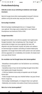 Google Assistent, Ophalen of Verzenden, Zo goed als nieuw, Detector, Sensor of Melder