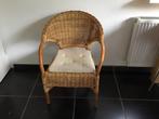 Vintage rieten stoel met kussen, Antiek en Kunst, Ophalen