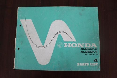 HONDA XL250 K3 K4 1978 parts list XL 250 Elsinore ??, Motoren, Handleidingen en Instructieboekjes, Honda, Ophalen of Verzenden