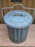 Prachtige oude zinken prullenbak afvalbak vuilnisbak, Ophalen, Gebruikt