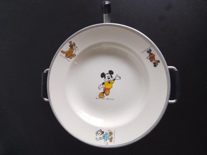 Disney Mickey Mouse Porseleinen Warmhoudbord, Verzamelen, Disney, Gebruikt, Beeldje of Figuurtje, Mickey Mouse, Ophalen of Verzenden