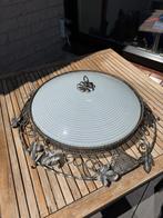 vintage plafondlamp, bakelieten fittingen, 3 lichtpunten, Ophalen, Gebruikt
