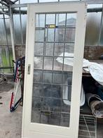 Houten schuifdeuren in glas en lood, Doe-het-zelf en Verbouw, Deuren en Horren, Gebruikt, Binnendeur, Ophalen of Verzenden, Glas