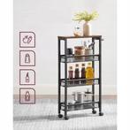 Keukentrolley op Wieltjes–Serveertrolley-3 Lagen-41x77x7cm, Bruin, Nieuw, Minder dan 100 cm, 25 tot 50 cm