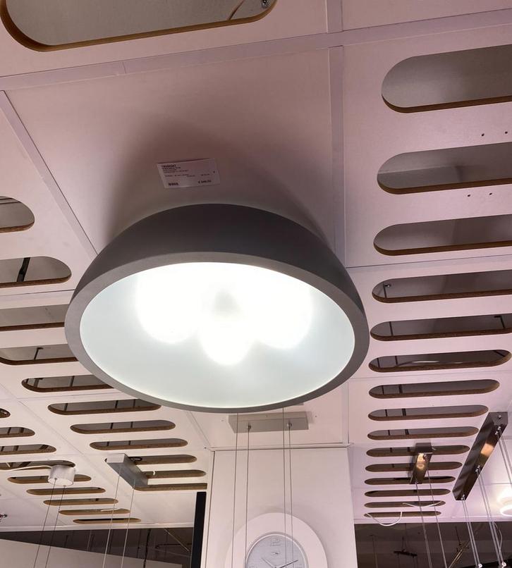 Moderne dimbare plafondlamp zilvergrijs metallic 70x21cm, Huis en Inrichting, Lampen | Plafondlampen, Zo goed als nieuw, Ophalen