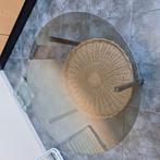 Glazen Tafeltje uit de jaren 1980, Huis en Inrichting, Tafels | Salontafels, Ophalen, Gebruikt, 50 tot 100 cm, 50 tot 100 cm