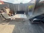 Luxe loungeset met vuurtafel, Ophalen, Zo goed als nieuw