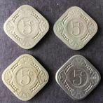 915. 4 x 5 Cent Nederland, Postzegels en Munten, Munten | Nederland, Koningin Wilhelmina, 5 cent, Verzenden