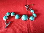 Turquoise Edelsteen Armband: (Size:18/21cm), Staal, Nieuw, Met edelsteen, Verzenden