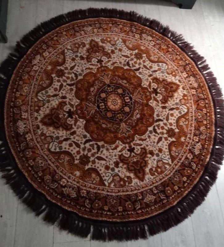 100% wollen vloerkleed rond, Huis en Inrichting, Stoffering | Tapijten en Kleden, Nieuw, Rond, Beige, Ophalen of Verzenden