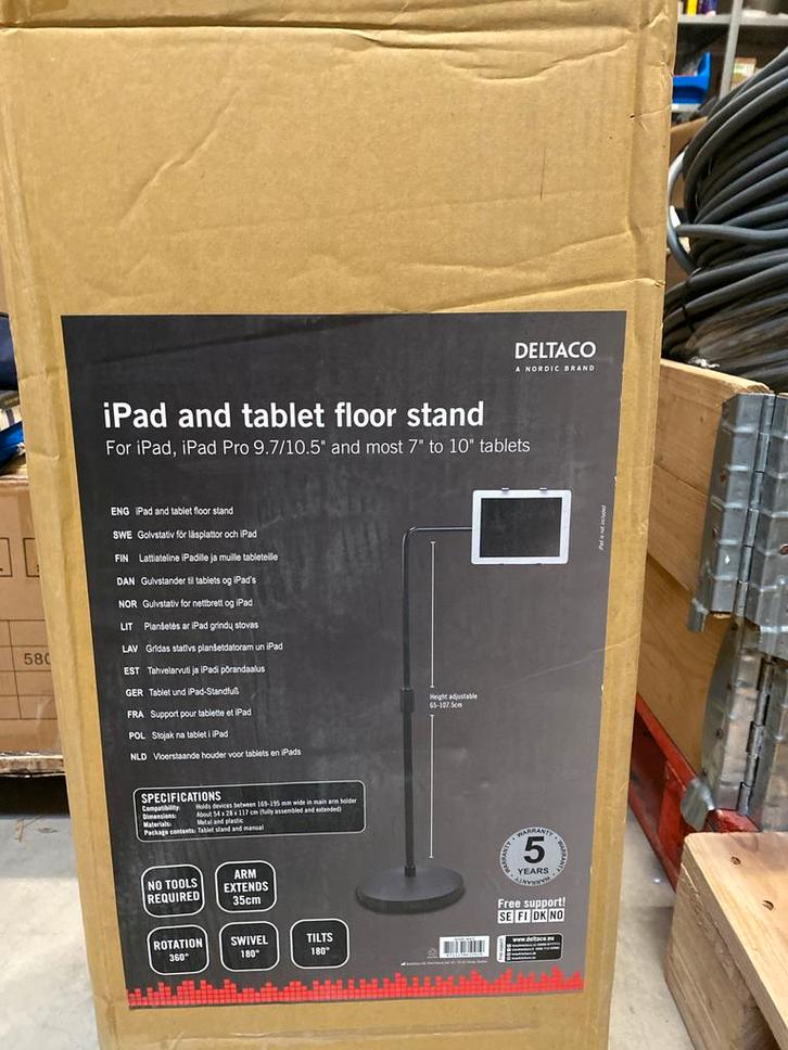 iPad/Tablet Vloerstandaard - Deltaco, Computers en Software, Laptopstandaarden, Zo goed als nieuw, In hoogte verstelbaar, Ophalen of Verzenden