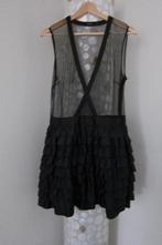 Nikkie jurk zwart blauw roezels met kant top 40, Maat 38/40 (M), Zwart, Zo goed als nieuw, Merkfreak