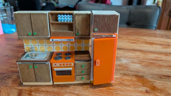 Lundby Poppenhuis Keuken - Jaren 70, Verzamelen, Poppenhuizen en Toebehoren, Gebruikt, Ophalen of Verzenden