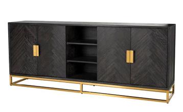 Richmond Dressoir Blackbone Eiken, kleur Zwart / Goud, 225cm beschikbaar voor biedingen