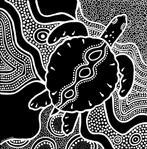 Schilderij van een schildpad in black and white, Minder dan 50 cm, Oorspronkelijke maker, Nieuw, Ophalen of Verzenden