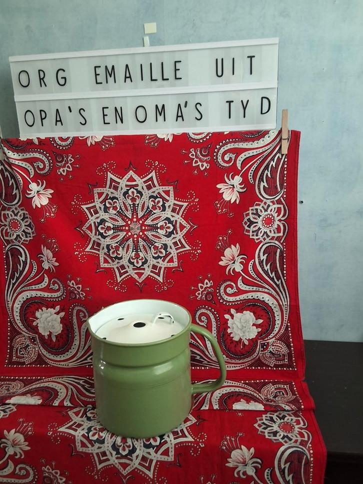 melkkoker uit opa's&oma's tijd eventueel met oliestel 6×foto, Antiek en Kunst, Antiek | Emaille, Ophalen of Verzenden