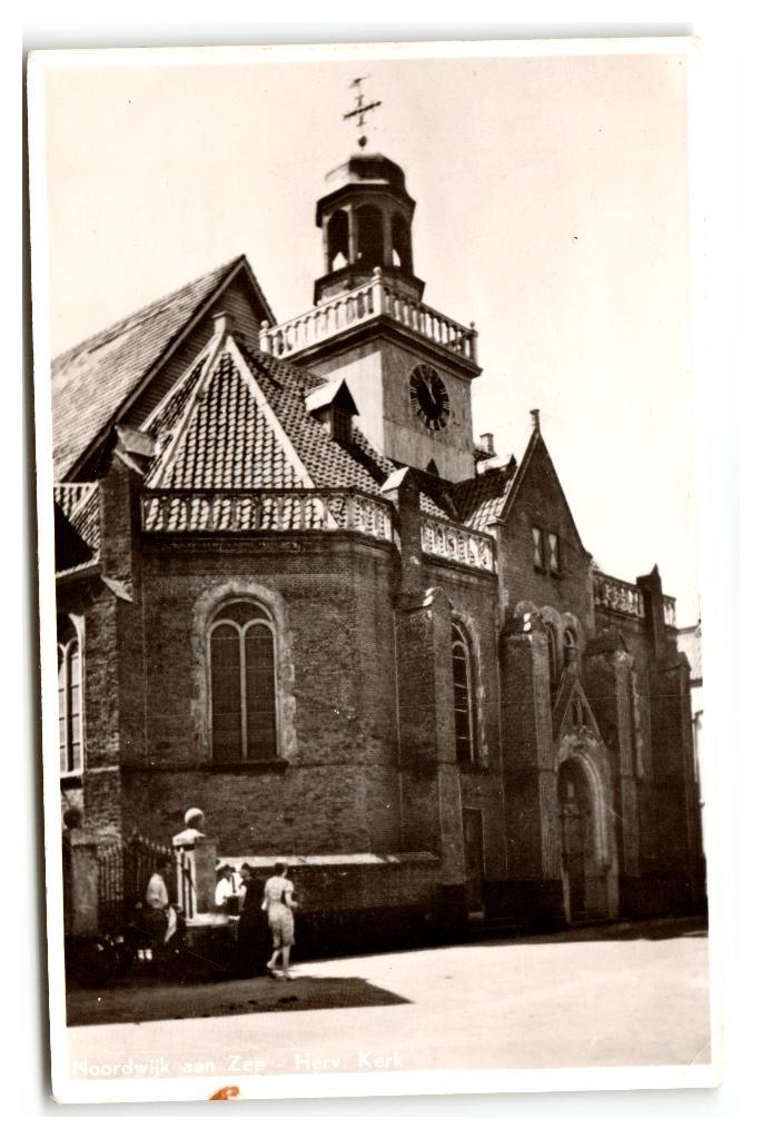Noordwijk aan Zee, Herv. Kerk, Verzamelen, Ansichtkaarten | Nederland, Gelopen, Zuid-Holland, 1940 tot 1960, Ophalen of Verzenden