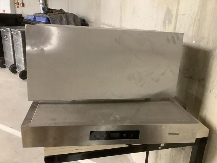 Baumatic RVS vlakscherm afzuigkap 60 cm, Witgoed en Apparatuur, Afzuigkappen, Zo goed als nieuw, 200 tot 400 m³ per uur, Ophalen
