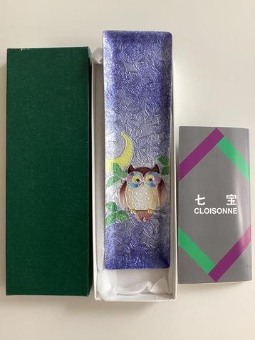 Pennenbakje  met uil Japans cloisonne Ando beschikbaar voor biedingen