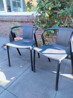 Leuke zwarte kunststof tuinstoeltjes stapelbaar, Tuin en Terras, Tuinstoelen, Ophalen, Gebruikt, Kunststof, Stapelbaar