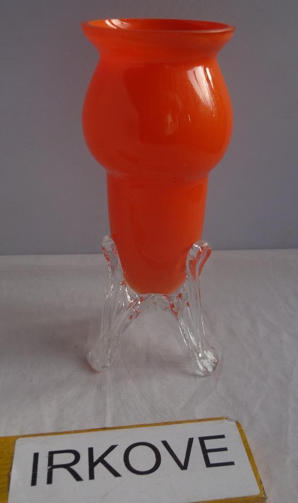 MURANO VAAS OP POOTJES * Oranje *, Antiek en Kunst, Antiek | Glas en Kristal, Verzenden