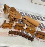Vintage antiek hout houten Speelgoed trein truck shovel wood, Ophalen of Verzenden
