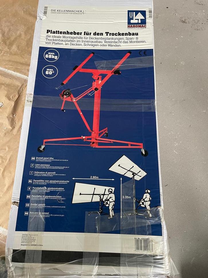 Gipsplaten lift, rood. Merk Haromac., Doe-het-zelf en Verbouw, Bouwliften, Zo goed als nieuw, Ophalen