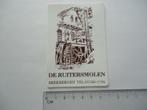 sticker oud Beekbergen Apeldoorn DE RUITERSMOLEN molen retro, Verzenden, Zo goed als nieuw, Bedrijf of Vereniging