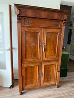 Antieke Biedermeier houten kast linnenkast met lade klassiek, Ophalen
