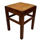 Vintage Riet & Eiken Krukje - Jaren 50 Design, Gebruikt, Bruin, Vintage, Eén