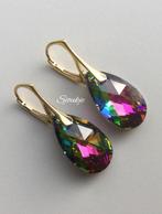 Oorbellen Swarovski kristal NIEUW goud zilver ketting parel, Met kristal, Hangers, Overige kleuren, Nieuw