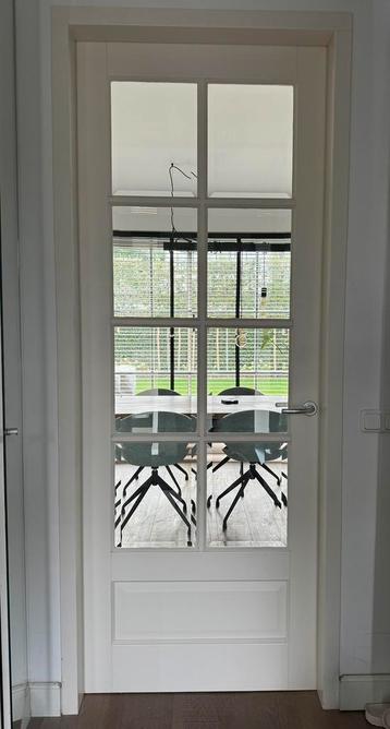 AANGEBODEN: houten deur Facet glas Opdek Rechtsdraaiend beschikbaar voor biedingen