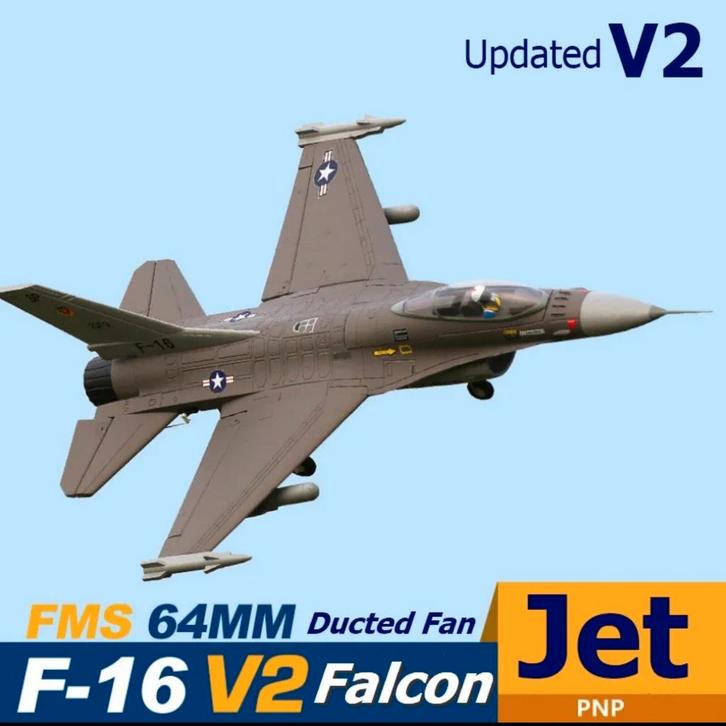 Nieuwe Fms F16 V 2.Falcon Jet 64mm Ducted Fan Nieuw in Doos, Hobby en Vrije tijd, Modelbouw | Radiografisch | Vliegtuigen, Nieuw