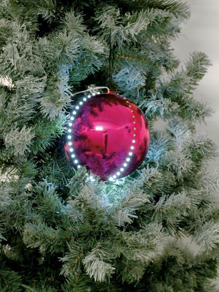 EUROPALMS LED Snowball 8cm pink 5x, Diversen, Kerst, Nieuw, Ophalen of Verzenden
