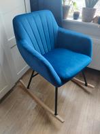 Mooie blauwe schommelstoel fluweel, Ophalen, Zo goed als nieuw, Blauw, Eén