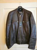 HUGO BOSS JAKOBY leren bikerjas donkerbruin 54 NIEUW, Kleding | Heren, Maat 52/54 (L), Bruin, Nieuw, Ophalen of Verzenden