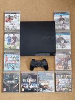 PS3 Slim + Controller + 10 Games!, Ophalen, Zo goed als nieuw, Met 1 controller, Met games