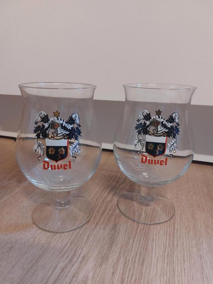 2x Duvel glas wapenschild, Verzamelen, Biermerken, Ophalen of Verzenden
