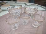 Mooie oude borrelglaasje en schaaltjes. Met 4 gouden randjes, Verzamelen, Glas en Borrelglaasjes, Ophalen of Verzenden, Zo goed als nieuw