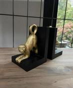 Boekensteun aap / goud / set van 2 / goudkleurig / apen, Ophalen of Verzenden, Zo goed als nieuw