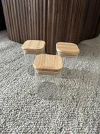 3 glazen kruidenpotjes, Huis en Inrichting, Keuken | Keukenbenodigdheden, Ophalen of Verzenden, Nieuw