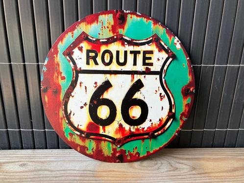 Metalen bord Route 66, Huis en Inrichting, Woonaccessoires | Wanddecoraties, Nieuw, Ophalen of Verzenden