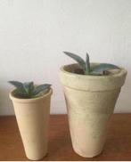 Beige unieke terracotta bloempotten sets voor binnen, Rond, Binnen, Ophalen of Verzenden, Zo goed als nieuw