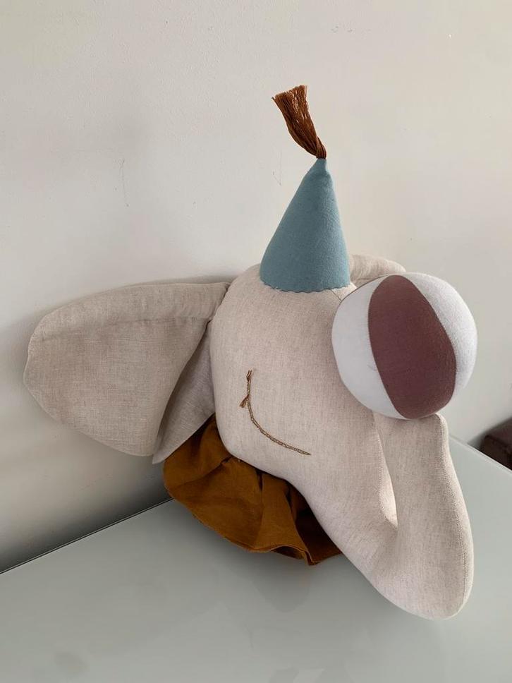 Wanddeco nieuw linnen ‘Circus olifant’ van Love Me Deco’, Kinderen en Baby's, Kinderkamer | Inrichting en Decoratie, Nieuw, Wanddecoratie
