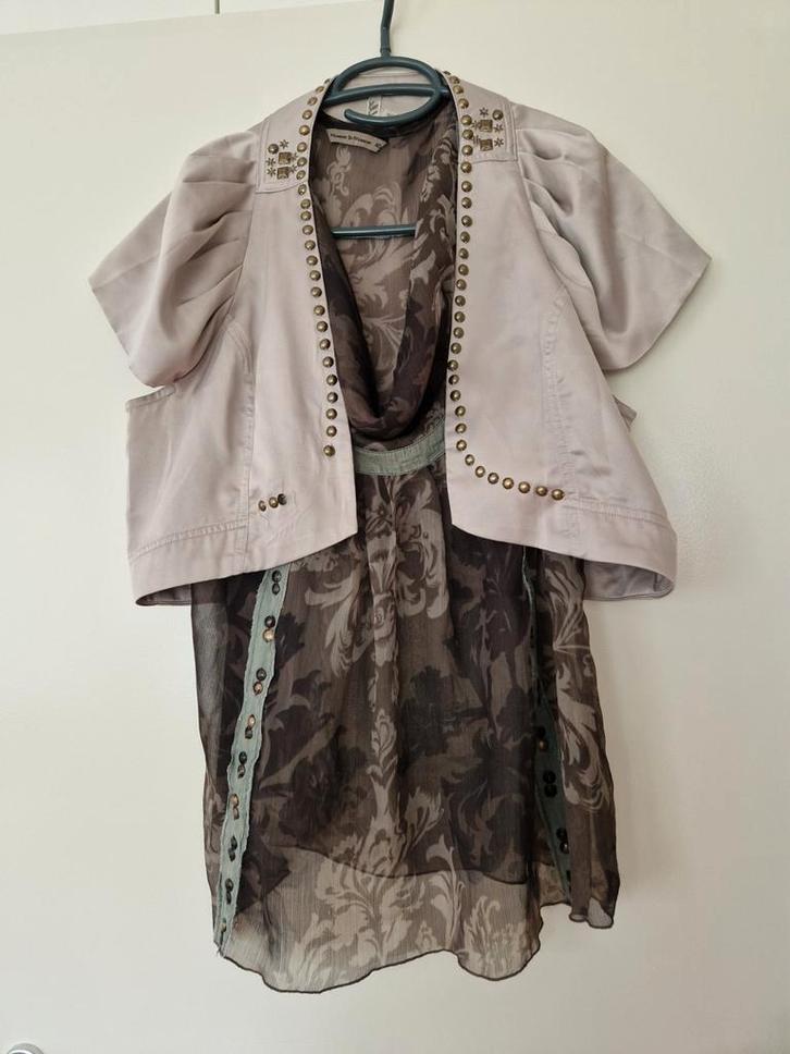 Topje met bolero maat M 38, Kleding | Dames, Blouses en Tunieken, Zo goed als nieuw, Maat 38/40 (M), Beige, Ophalen of Verzenden